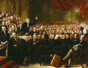 Benjamin Robert Haydon Oil painting of William Smeal addressing the Anti-Slavery Society at their annual convention